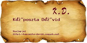 Káposzta Dávid névjegykártya