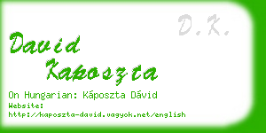 david kaposzta business card